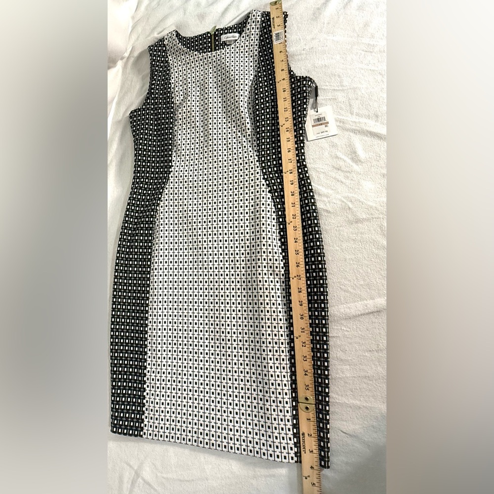Calvin Klein Black and White Sleeveless sheath Dress size 12 - Picture 6 of 16